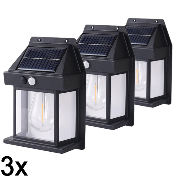 3x Lampă solară pentru exerior cu senzor de mișcare | FLUXLAMP