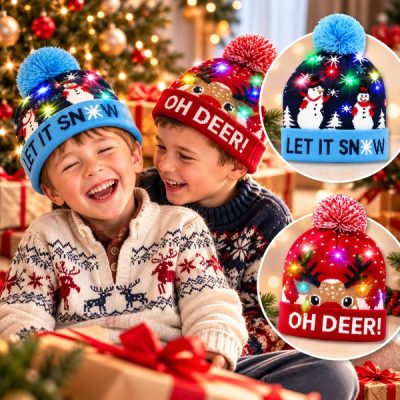 Căciulă de Crăciun cu lumini LED  | XBEANIE
